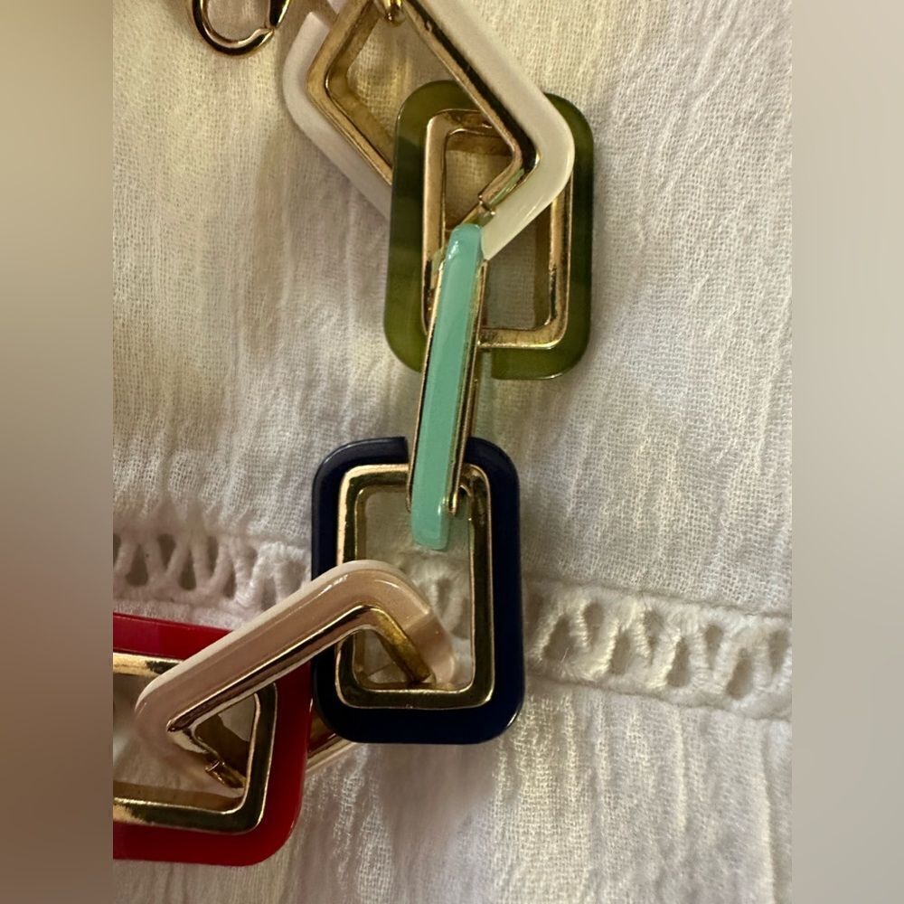 Fabulous Ann Taylor retro-style multi-colored geometric link bracelet NWT - Picture 3 of 8